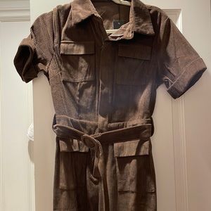 chocolate brown coord utility junpsuit